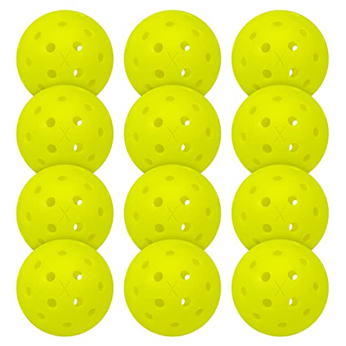 Franklin Sports Outdoor - X-40 Pickleball Balls - USA (USAPA) Approved - 12 Pack Outside - Optic Yellow - US Open Ball